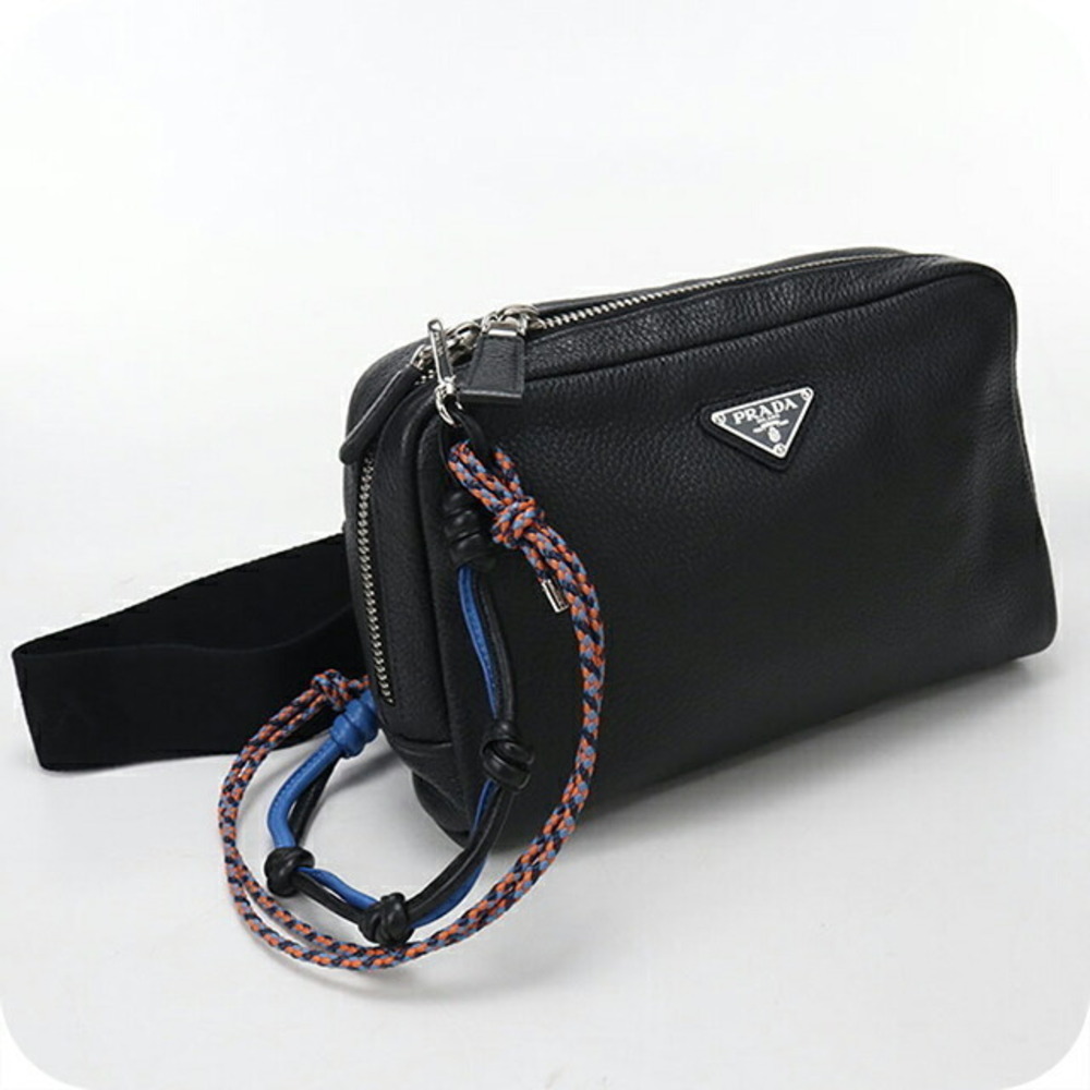 Prada shoulder bag Vitello Daino leather black